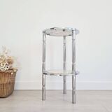 Marble and chrome side table, Italy 1970s