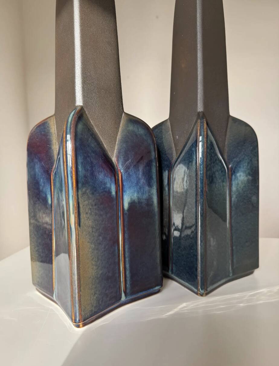 Stoneware ceramic table lamps by Einar Johansen for Søholm Stentøj, 1970s, set of 2