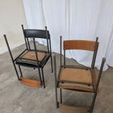 Set of 4 - Mix & Match Vintage Industrial Dining Chairs - 1970s Stol Kamnik
