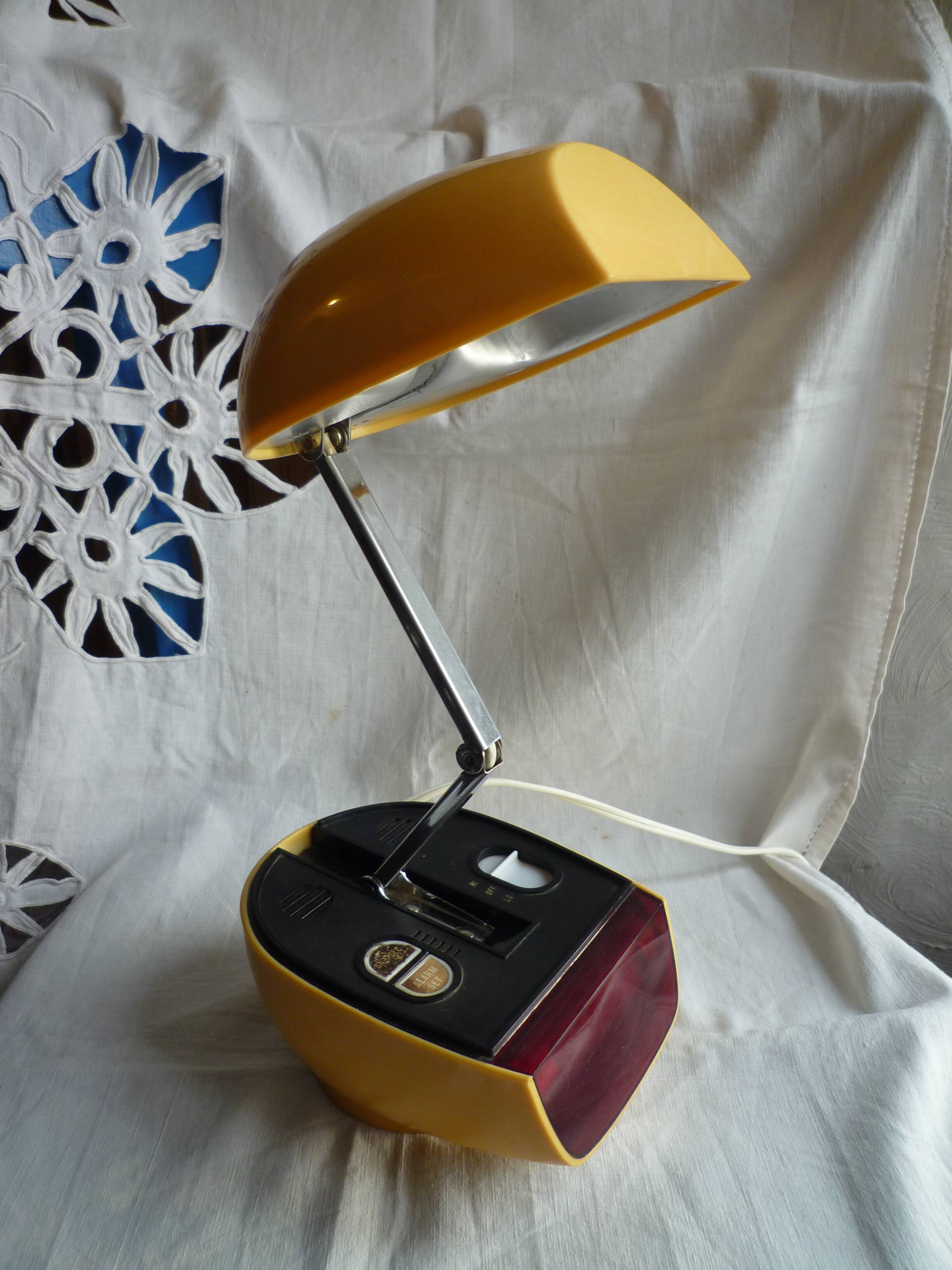 Articulated bedside alarm alarm lamp "Space Age" 70s