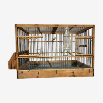 Cage à oiseaux bois ancienne