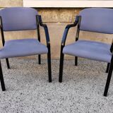 Set of 4 vintage Italian armchairs from the 80s