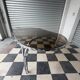 Vintage glass and chrome table