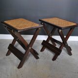 Pair of vintage canne stools