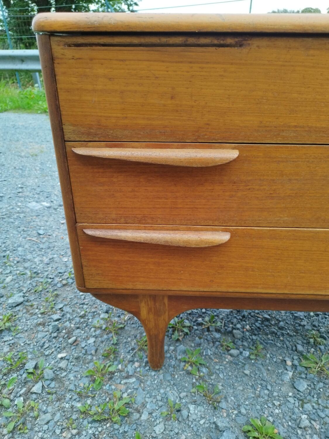 Scandinavian teak dressing table chest of drawers