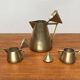 Metal Art Deco teapot, sugar bowl, milk jug, 1960s, set of 3