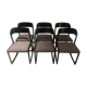 Suite de 6 chaises Baumann « traîneau » retapissées