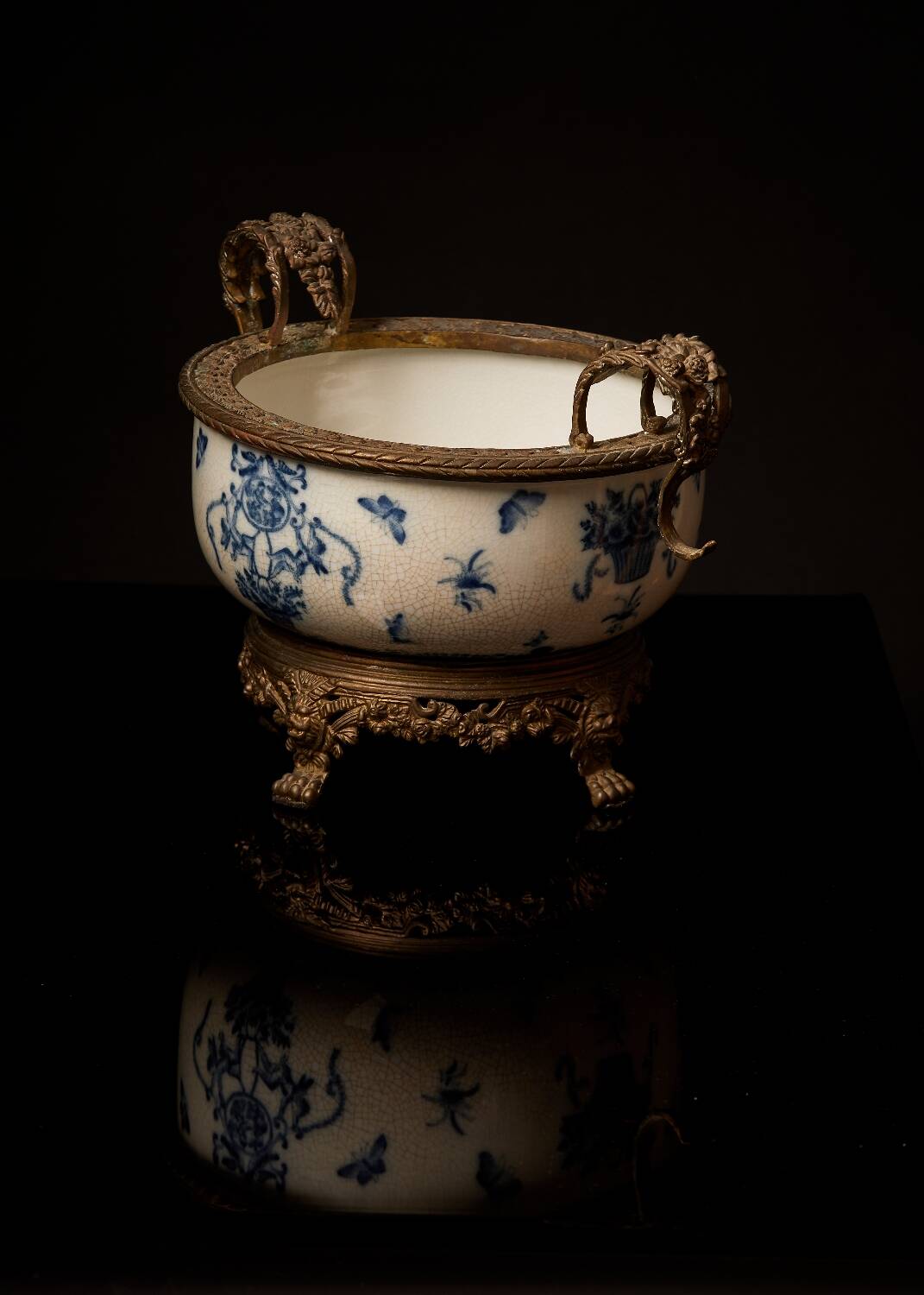 Bronze footed centerpiece
