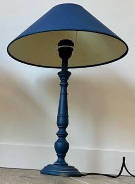 Pair of classic navy blue wooden lamps 57x25 very beautiful