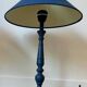 Pair of classic navy blue wooden lamps 57x25 very beautiful