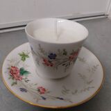 Handmade candle in old cup