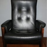 Mid century Danish leather reclining lounge chair