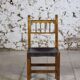 Chaise brutaliste bois et cuir espagnol, 1950
