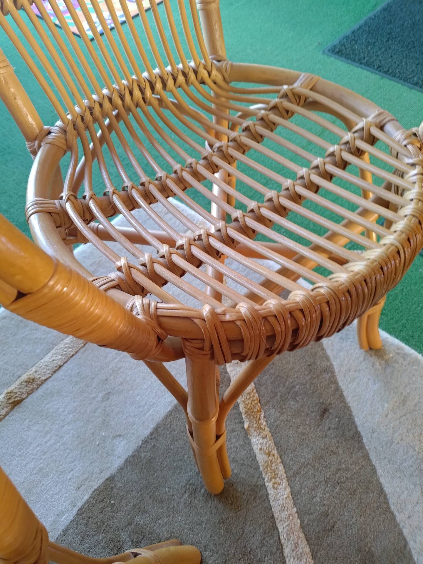 Pair of rattan armchairs
