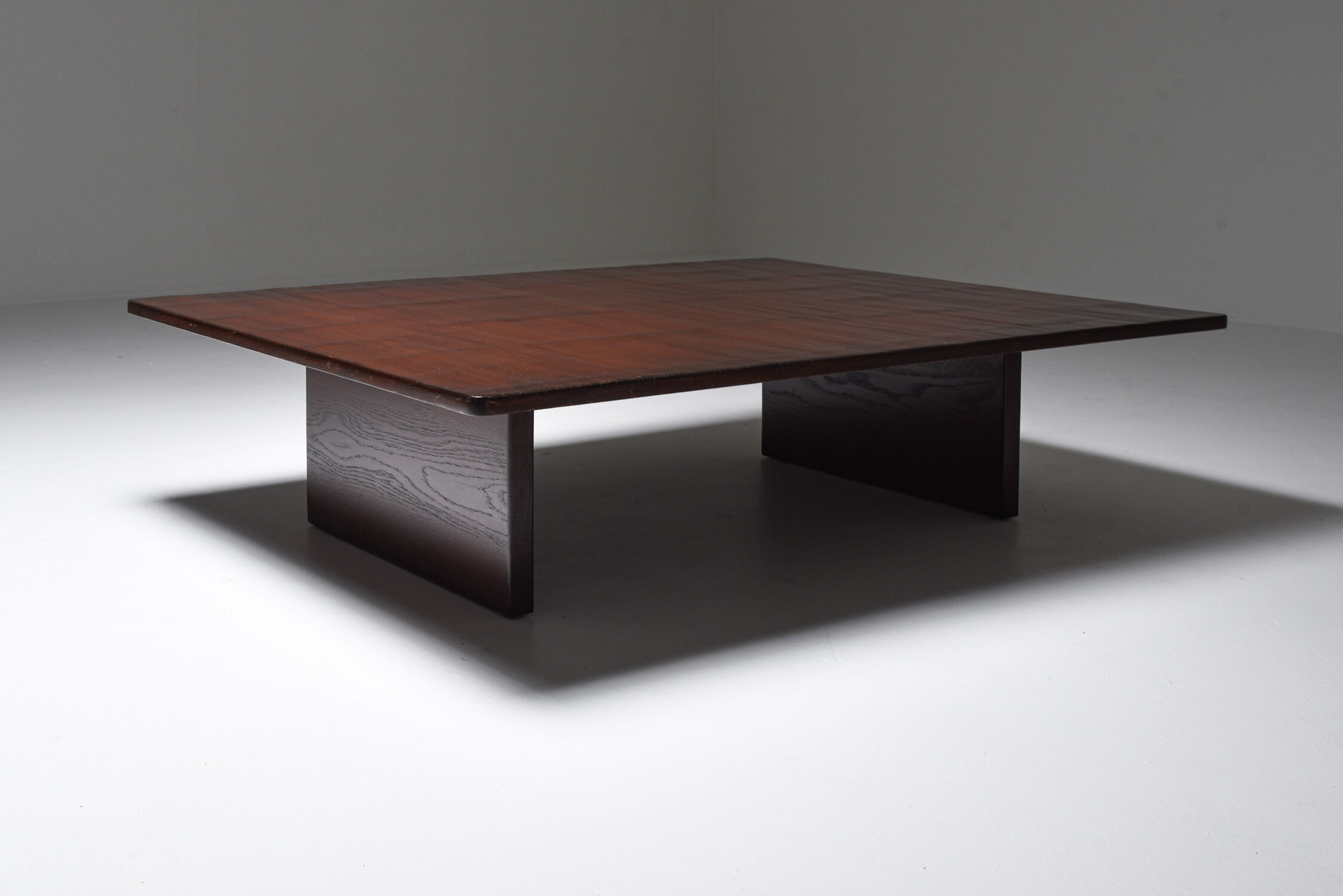 Axel Vervoordt Stained Oak and Bamboo Coffee Table - 1980's