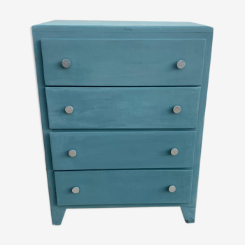 Vintage blue chest of drawers 1970