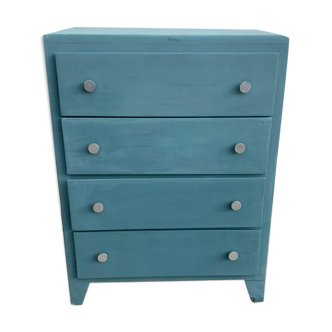 Vintage blue chest of drawers 1970