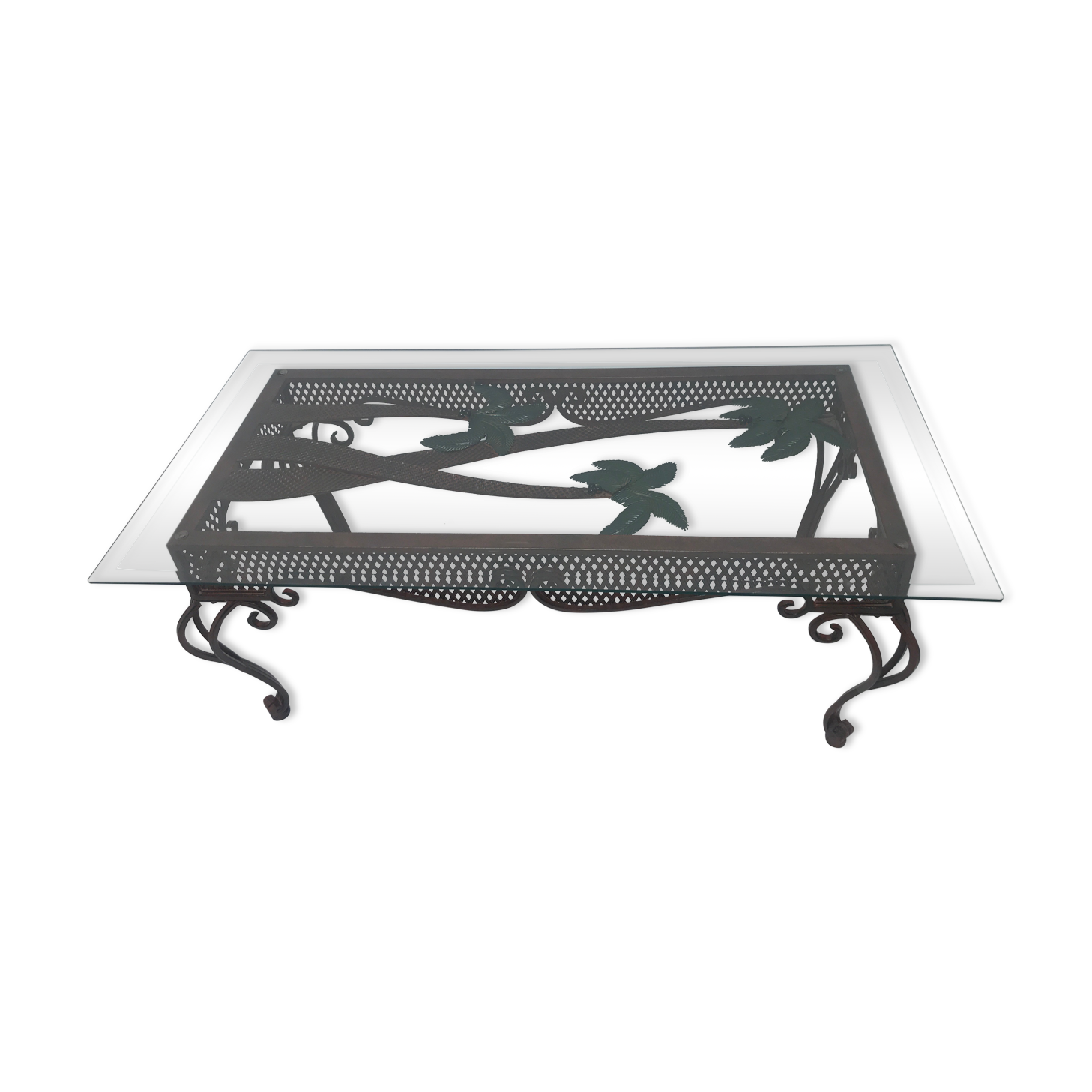 Wrought iron coffee table from the 50s and 60s