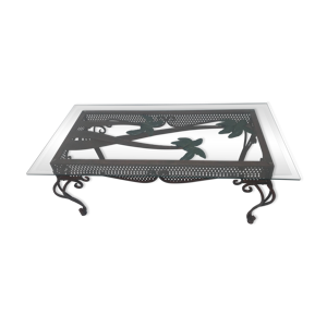 Table basse en fer forgé des années