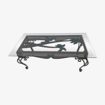 Wrought iron coffee table from the 50s and 60s