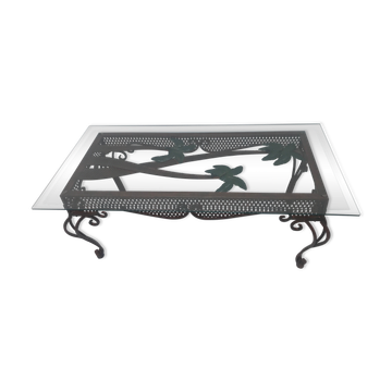 Table basse en fer forgé des années 50-60