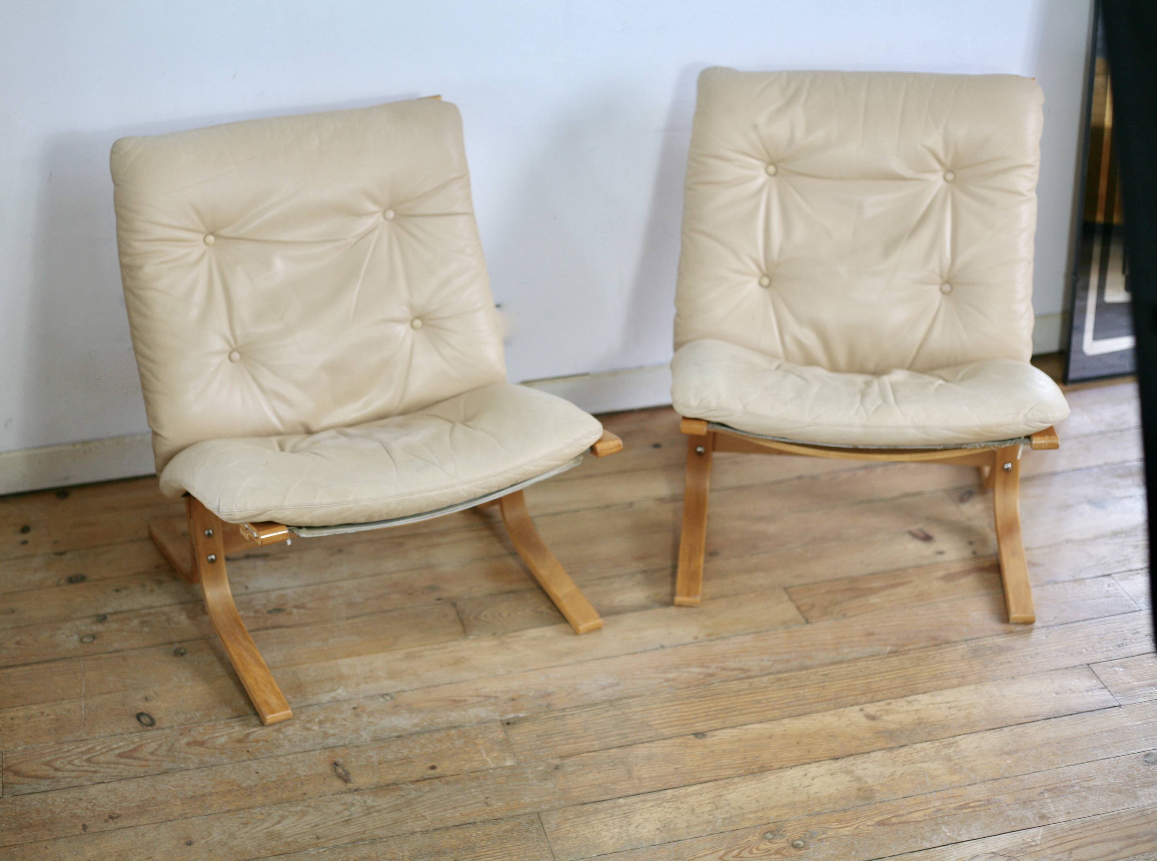 Pair of Siesta armchairs, Ingmar Relling, Westnofa, Norway, 1970s