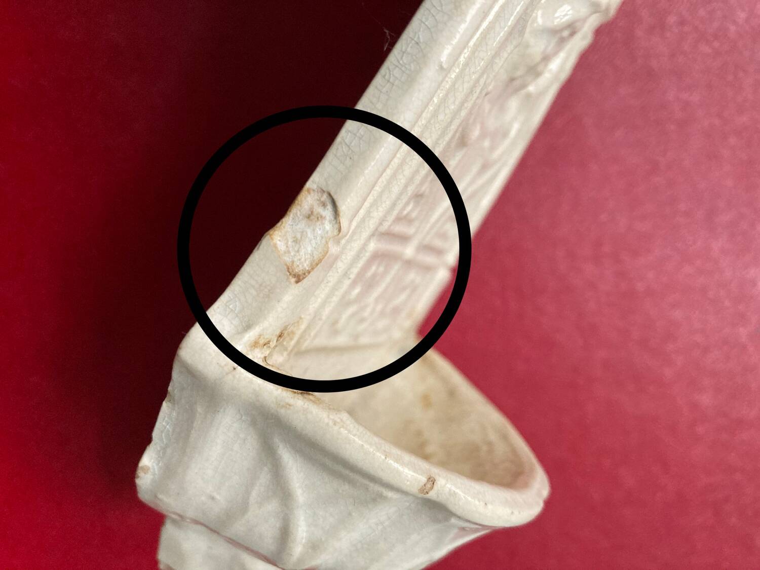 Digoin Sarreguemines earthenware holy water font