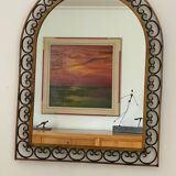 Miroir art déco en fer forgé