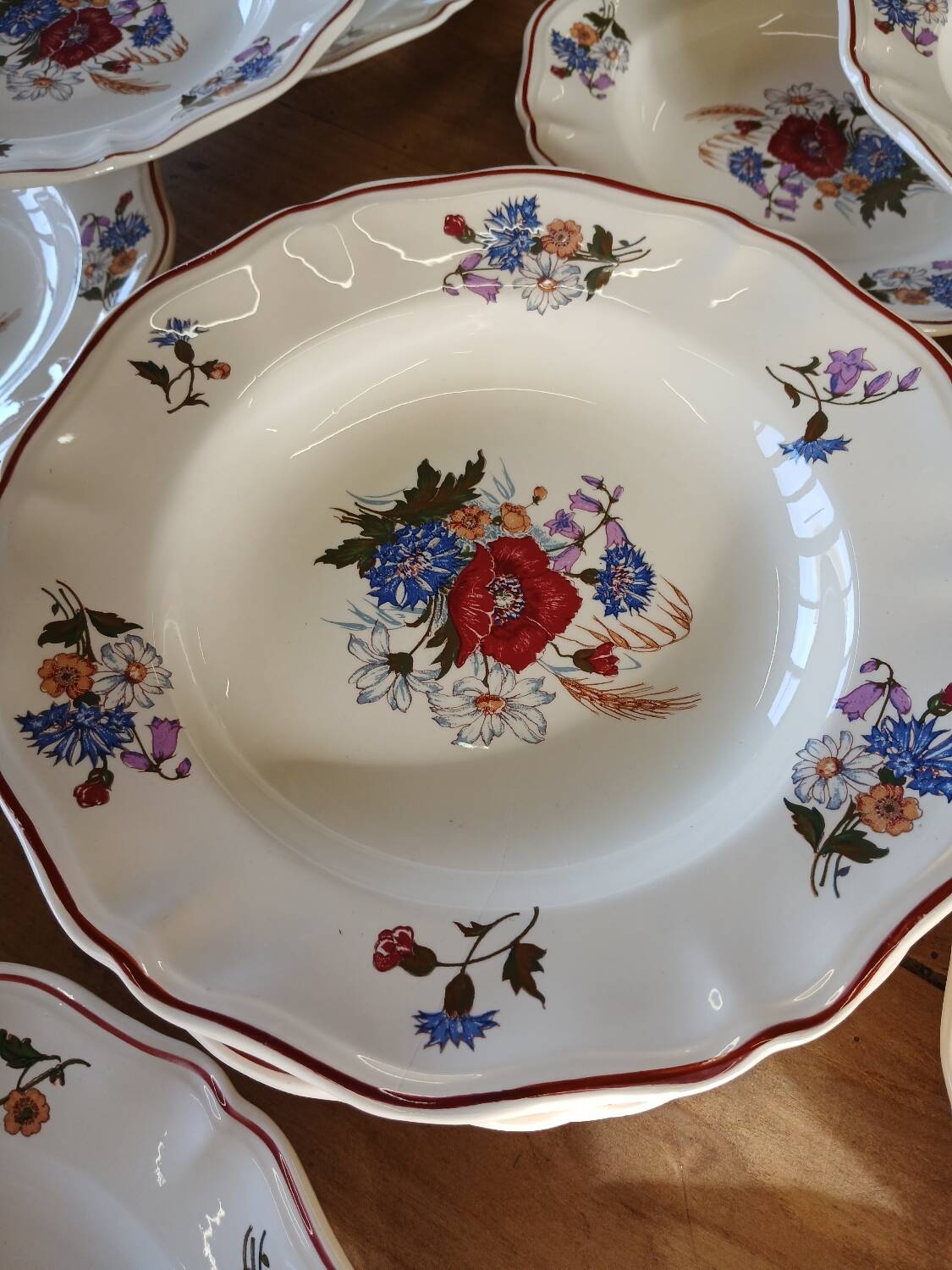 21 old Sarreguemines soup plates