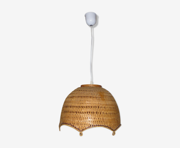 Suspension en osier vintage