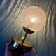 Vintage globe table lamp in amber glass