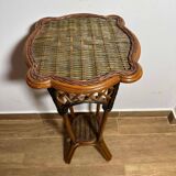 Rattan Plant Stand Cane Vintage Old Flower Vase Pot Garden Bamboo