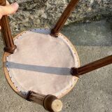 Almond green velvet footrest stool