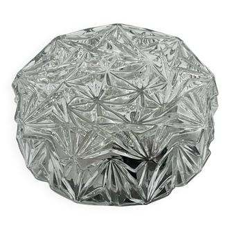 Molded glass ceiling light with star relief