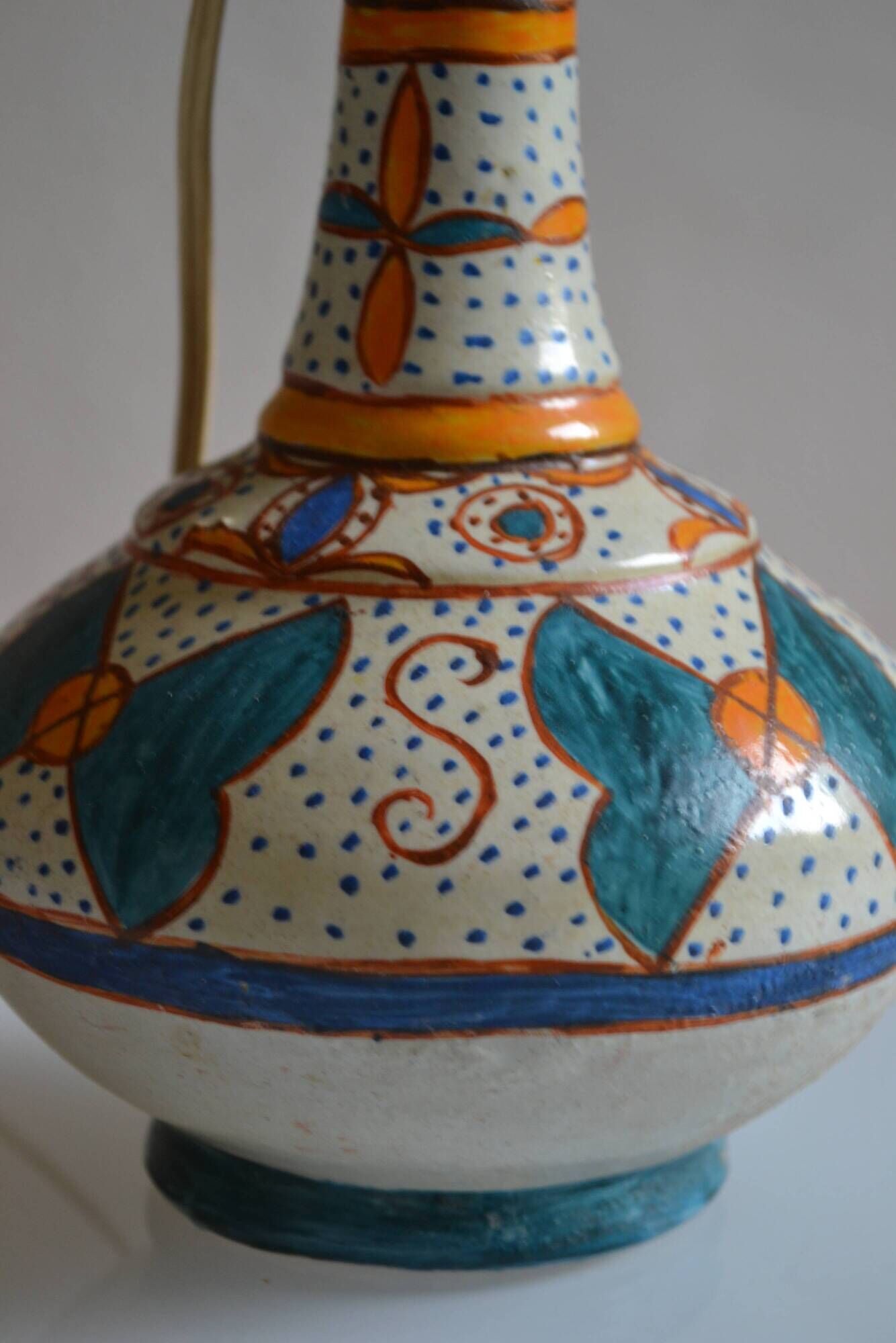 Antique ceramic lamp base Morocco Fez