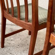 Pair of Scandinavian teak and velvet chairs from the 1960s.