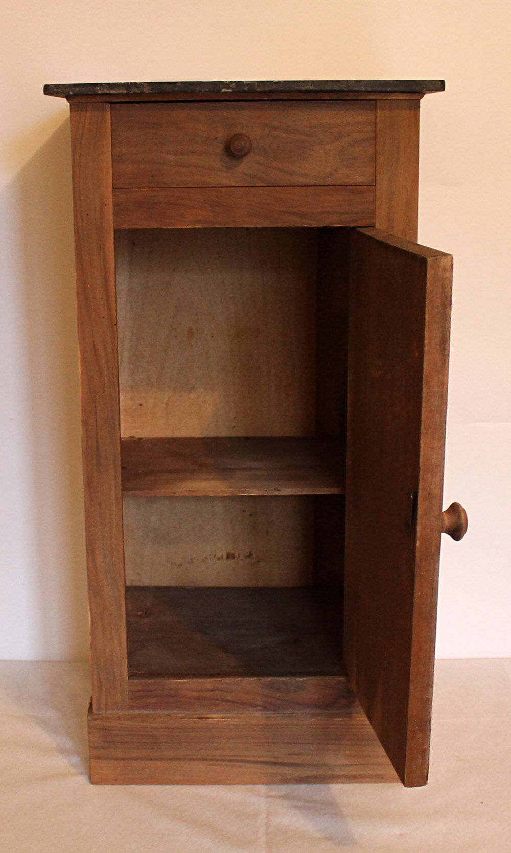 Natural wooden bedside table