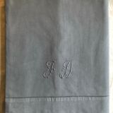 Old linen and cotton sheet dyed gray