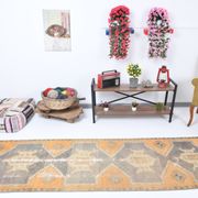 3x11 orange vintage runner rug, 88x341cm