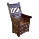 19th-century solid wood cathedral armchair