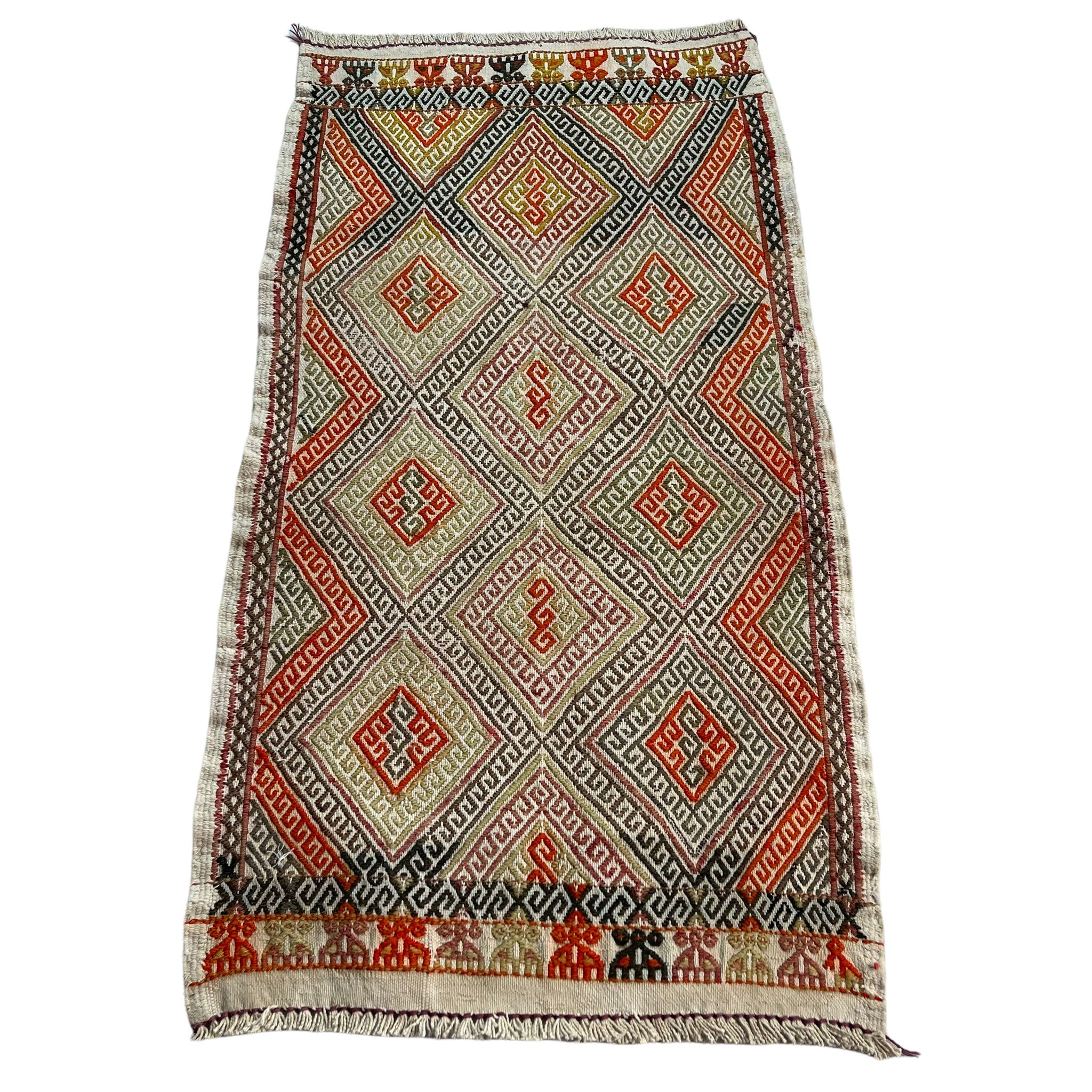 Tapis kilim turc vintage 85 x 46 cm