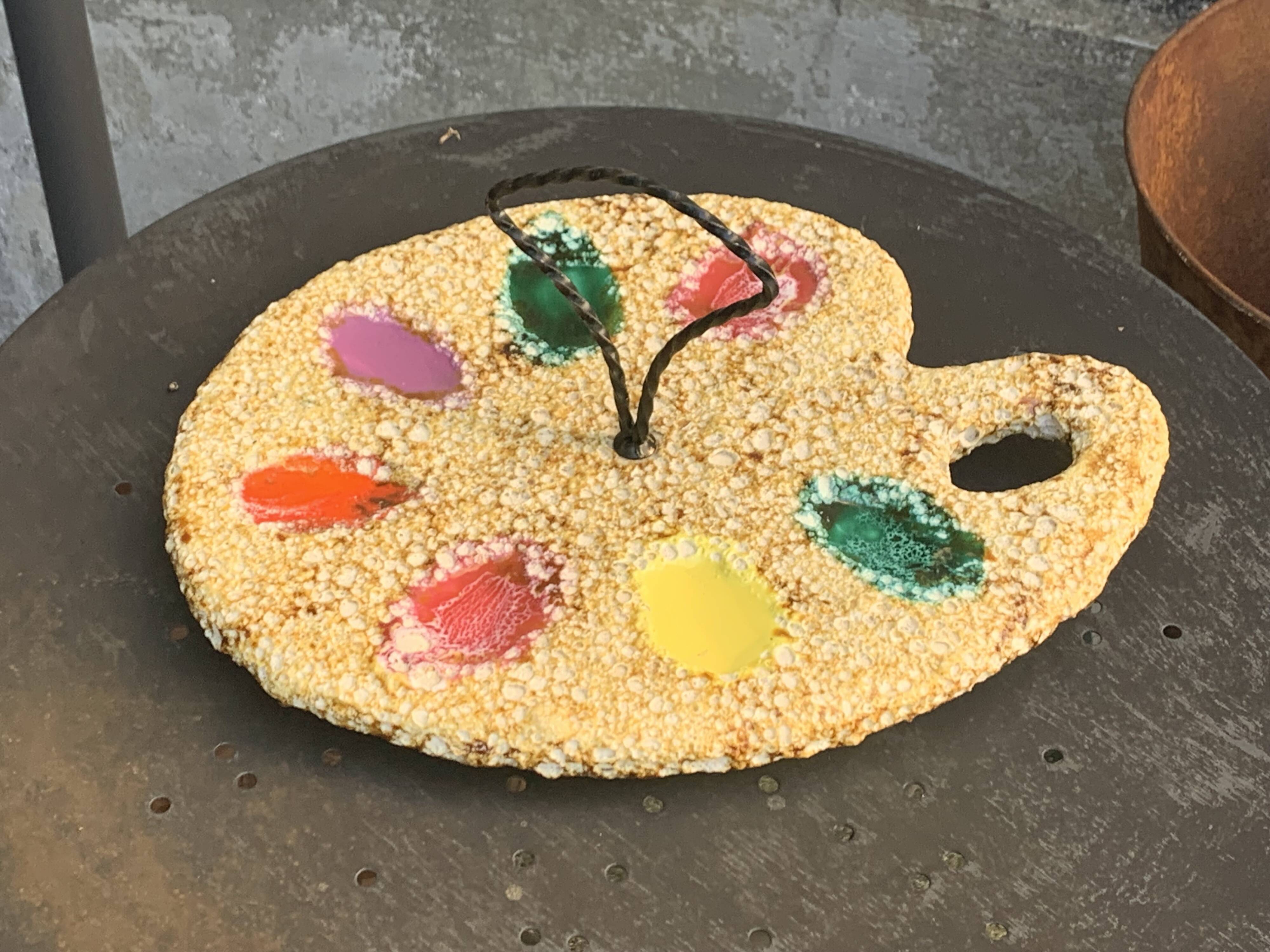 Vintage Vallauris ceramic cheese or charcuterie board or palette