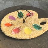 Vintage Vallauris ceramic cheese or charcuterie board or palette