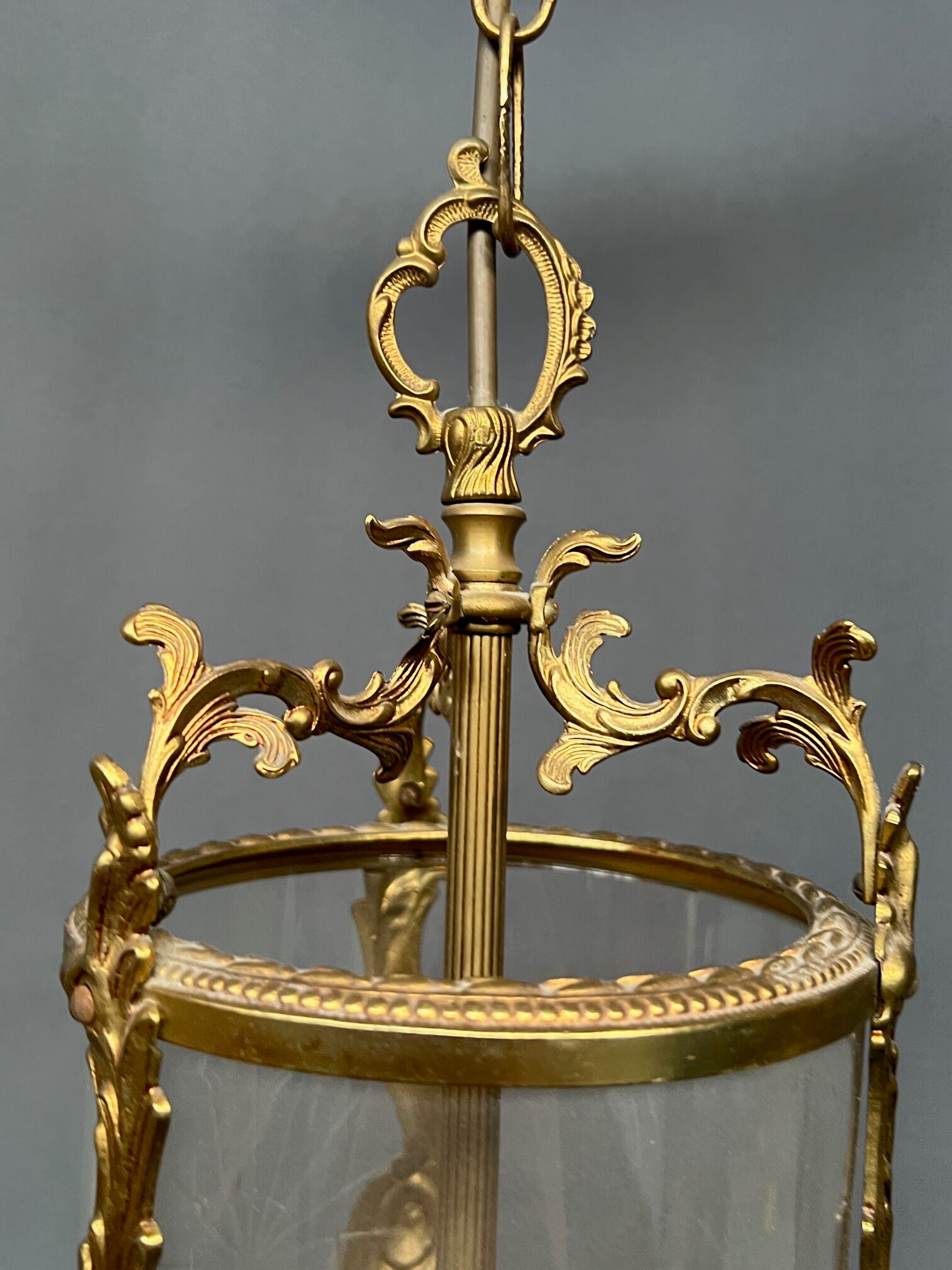 Lanterne suspendue cristal en bronze