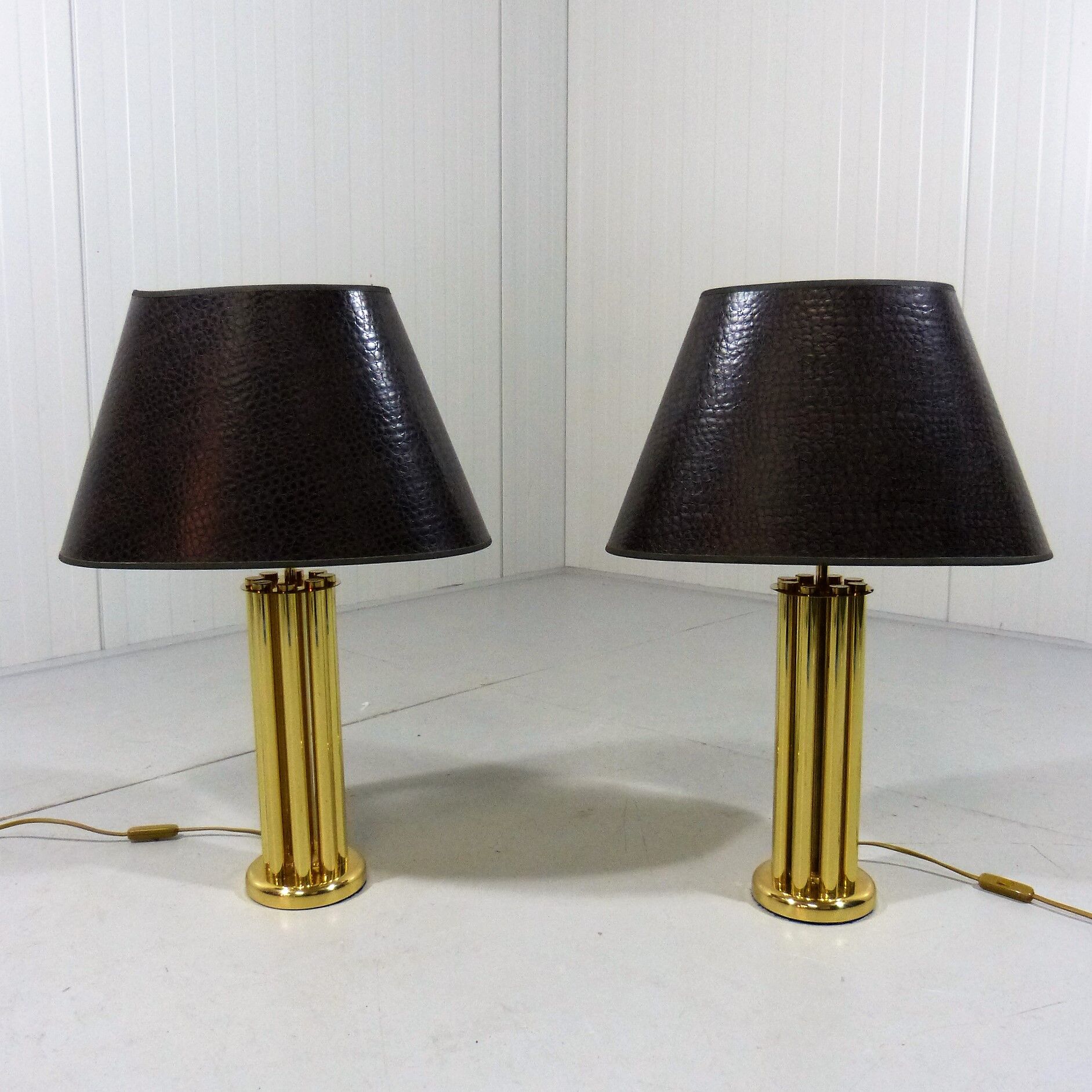 Brass table lamps, set of 2, 1960’s