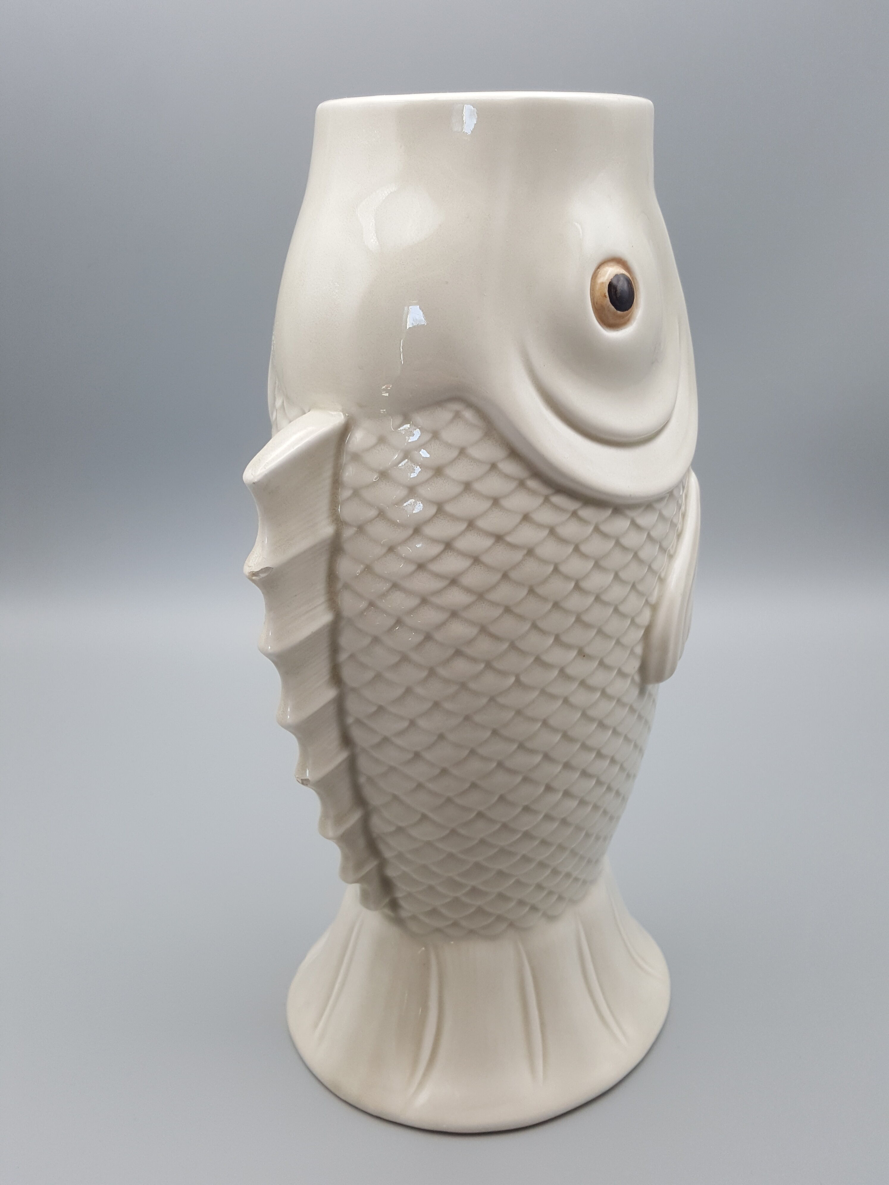 Fish-shaped ceramic vase