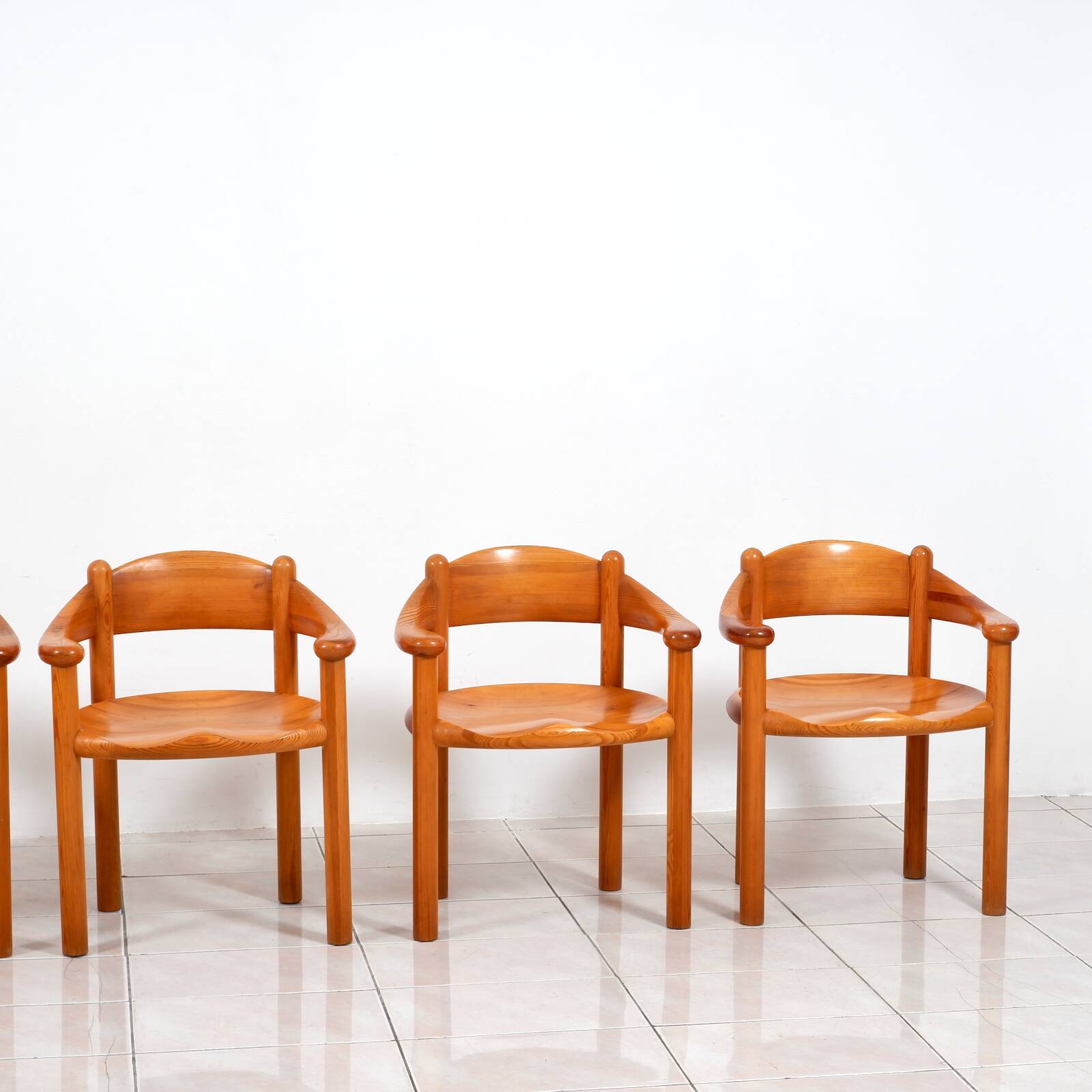 Set of 6 solid pinewood armchairs by Rainer Daumiller for Hirtshals Sawmill