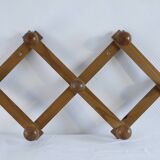 Vintage pine accordion coat rack