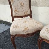 Suite de 3 fauteuils style Louis XV en bois sculpté – tapisserie tradi