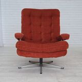 1970s, Swedish swivel armchair by Ulferts Sweden, furniture velour.